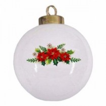 PALLA DI NATALE CERAMICA STELLA NATALIZIA+PIASTRINA SUBLIMATICA VA01253